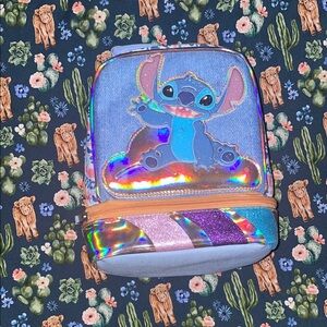 Stitch Kids Holographic Lunch Bag - Blue and Multicolor